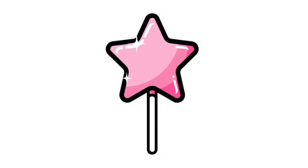 A cute pink star lollipop with sparkles