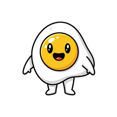 Happy fried egg character
