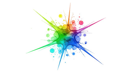 Abstract colorful paint splash on white background