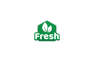 Fresh market logo with a combination of leaves 
