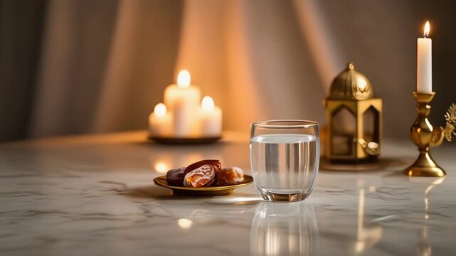 Ramadan blessing with dates and water