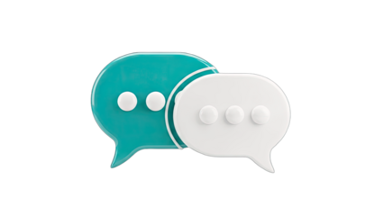 3D Speech Bubbles Icons on transparent background