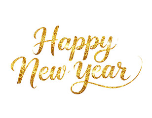 Happy new year text - isolated on transparent background