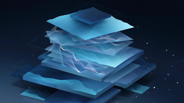 Privacy by design cyber concept, abstract layered forms expressing data care and respect, modern enterprise style, privacy centric cyber design