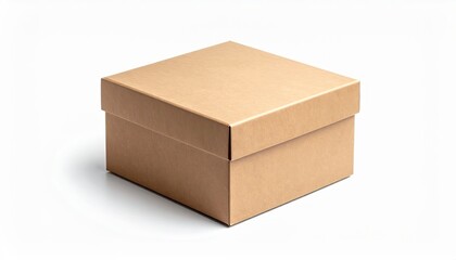 An open and empty brown cardboard box isolated on a white background for shipping storage and delivery packaging of a blank parcel or mail container