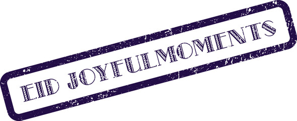 Purple distressed rubber stamp with the inscription Eid Joyful Moments for memorable holiday greetings