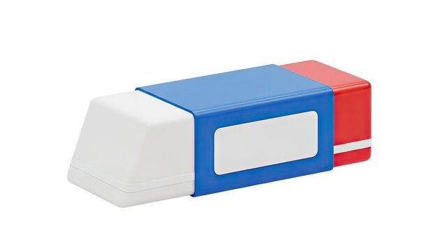 Eraser with Blue and Red Design on transparent background