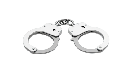 Metal Handcuffs on transparent background
