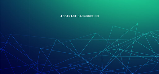 Digital technology futuristic internet network connection dark black background, green abstract cyber information communication, Ai big data science, innovation future tech line illustration vector 3d