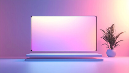 Floating Landing Page Screen for Startup Pitch and Product Launch Presentation