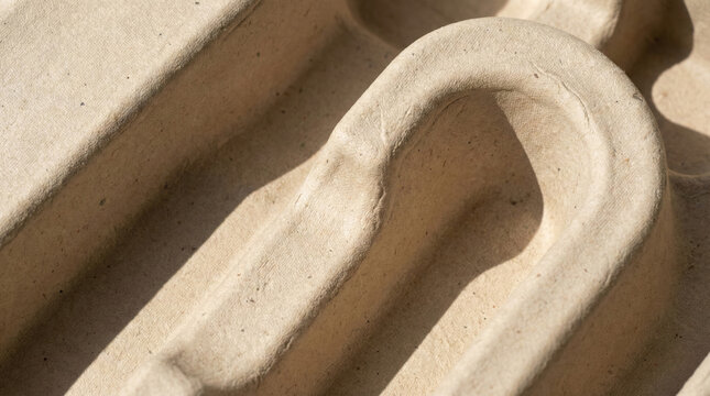 Molded paper pulp packaging texture background with eco friendly material detail