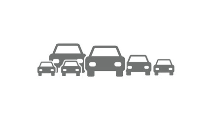 Naklejka premium Row of modern cars in various sizes on white background, Generative AI.