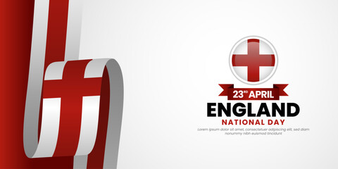 English waving ribbon flag for England st george's day banner design
