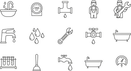 Fitness and gym line icons set featuring workout equipment like dumbbells kettlebells jumping rope stopwatch scales muscle trophy © MDBABULU