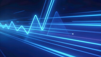 Naklejka premium Dynamic abstract background of luminous blue streaks creating fast movement