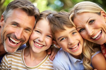 Fototapeta premium close-up-of-smiling-family-faces--joy