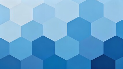 Abstract geometric pattern of hexagonal shapes in varying shades of blue