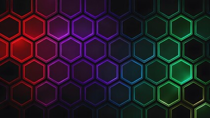 Colorful hexagonal pattern with gradient lighting effects