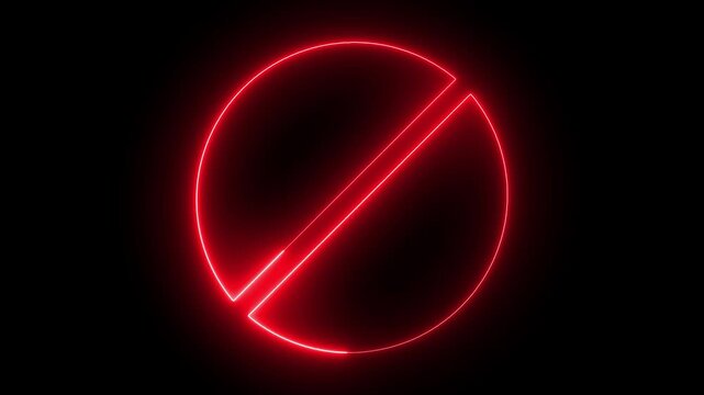 neon stop mark icon. Prohibition Mark Stop Sign No red color ,Entry Mark Ban Cross mark icon symbolizing error or cancellation. Cross mark indicates failure .Phone interface icon. abstract, alert, all