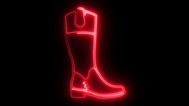 Glowing neon Woman shoe with high heel icon animation on black background. high heel shoe icon. glamour, glow, heel, heeled, heels, high