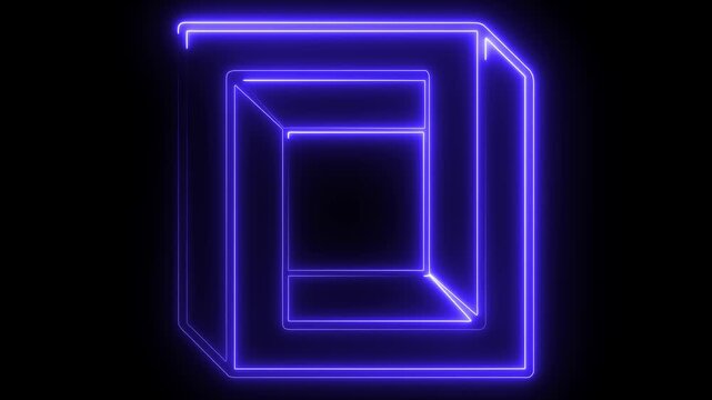 red Neon rectangle frame loop animation. rectangular glowing frame with moving line. neon shape line animation. flickering neon border frame animation. blue, border, border - frame, bright, cyan 