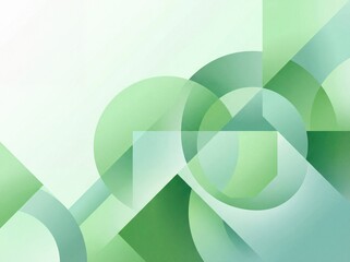Green Geometric Overlap Pattern Refreshing Abstract Background Design Modern Shapes