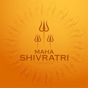 maha shivratri festive celebration poster with lord shiva trident design