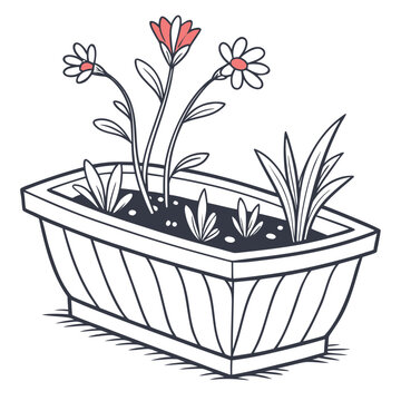 Flower Pot Vector Illustration Flat Gardening Sty (1)(1) vector illustration design 117