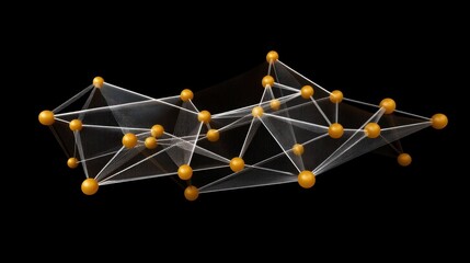 Abstract representation of interconnected nodes and lines demonstrating complex data structure and network patterns against a dark background