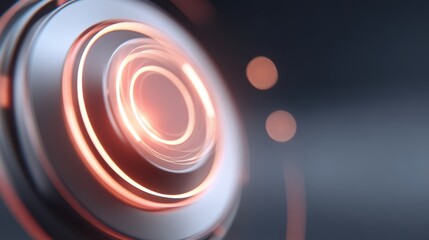 Futuristic abstract design with glowing rings and bright light, showcasing modern technology and dynamic visual effects in digital space