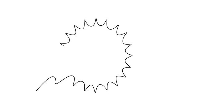 Moon, Star, Sun  and planet concept. Single line draw design. Full length animation illustration. High quality 4k footage