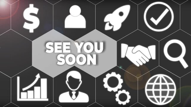 Word writing text See You Soon. Business photo showcasing used for saying goodbye to someone and going to meet again soon Woman wear formal work suit presenting presentation using smart device