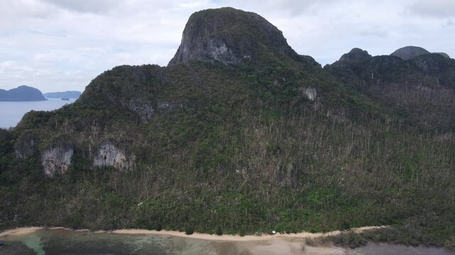 The aerial view of Bacuit Bay in the Philippines