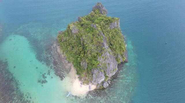 The aerial view of Bukal Island in the Philippines