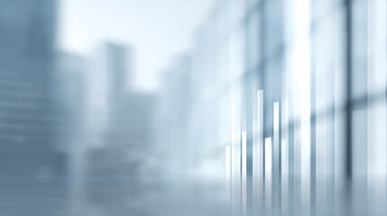 Abstract blurred cityscape with glass skyscrapers and financial building elements symbolizing growth, investment, and economic development