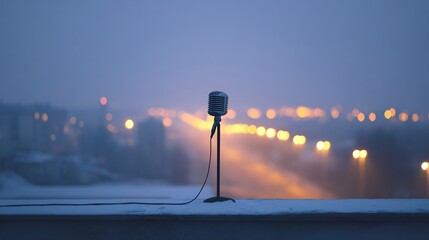Live music performance urban rooftop photography evening close-up creative expression