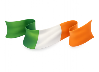 Waving Irish flag ribbon