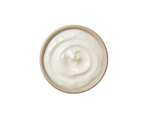 Creamy Yogurt in Wooden Bowl