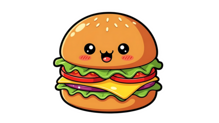 Delightful cartoon burger