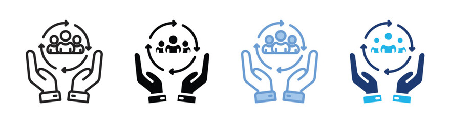 Obraz premium Customer retention icon set multiple style collection