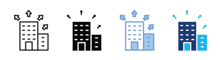 Business expansion icon set multiple style collection