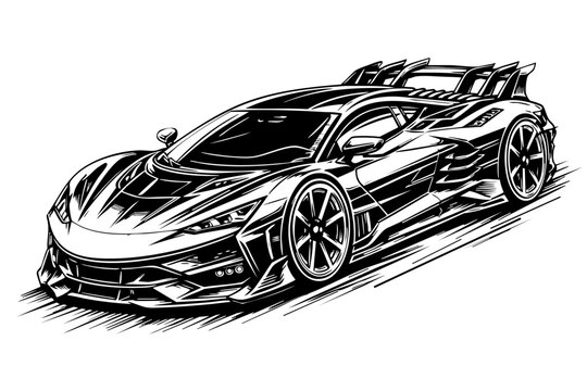 Concept electric hypercar with futuristic fins and vents