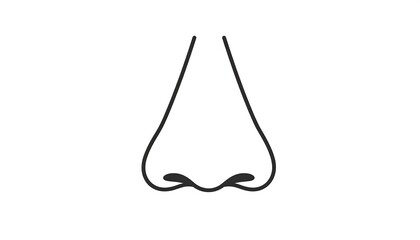 Minimalist nose illustration for medical or anatomical study, simple line art.