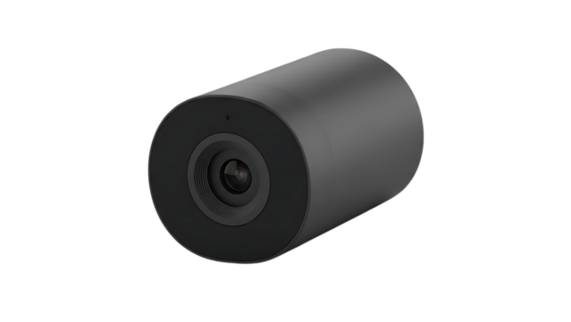 Modern surveillance security camera with lens, isolated on transparent background, technology concept for monitoring and protection. - Powered by Adobe