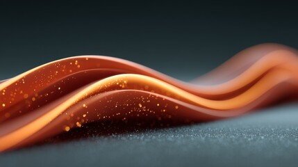 Smooth flowing waves of vibrant orange color create a stunning abstract background highlighting texture and movement in a dynamic visual composition