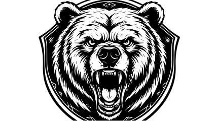 Powerful black silhouette of a wild tiger head vector mascot design featuring a fierce animal face illustration for a nature logo or tattoo art