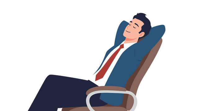 Relaxed businessman resting in office chair.