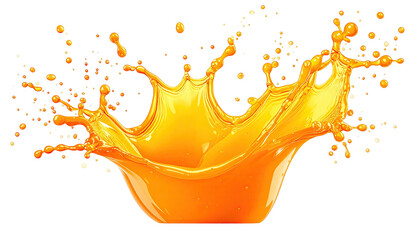Vivid splash of bright orange liquid against a dark background