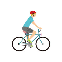 Obraz premium illustration of sport activities man cycling bycicle vector flat design