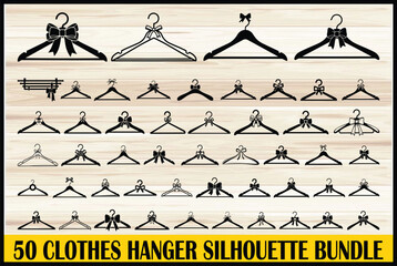 Clothes Hanger Silhouette Set for Fashion and Wardrobe Design